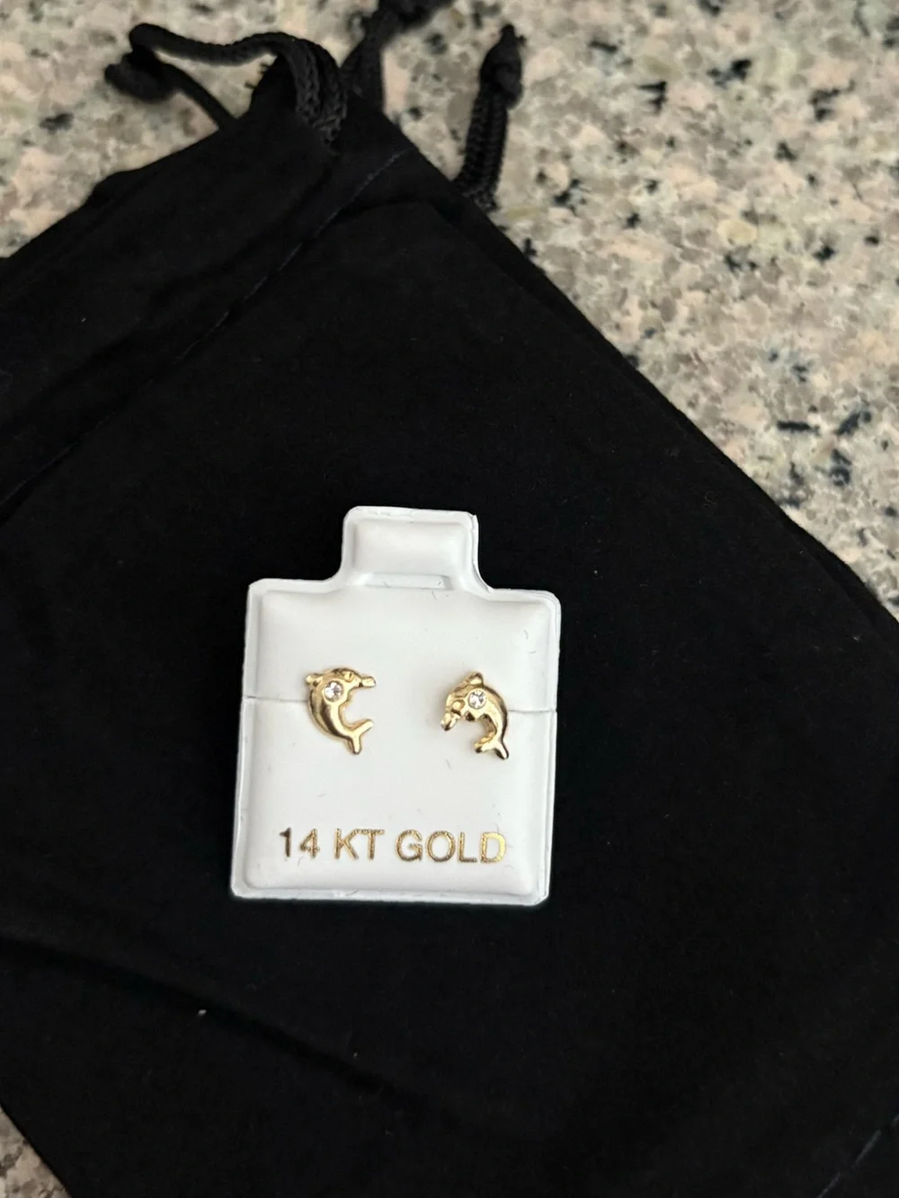 Fashion Jewelry Gold Dolphin Stud Earrings for Kids